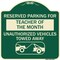 Signmission Reserved Parking for Teacher of Month Unauthorized Vehicles Towed Away Alum, 18" x 18", G-1818-23073 A-DES-G-1818-23073 - alternate 1